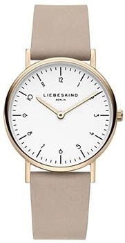 Liebeskind Damen Quarzuhr mit Lederarmband hellbeige/roségold/weiß (LT-0166-LQ)