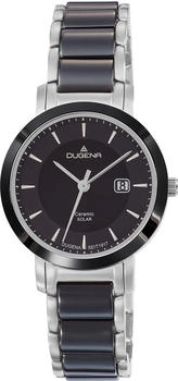 Dugena Keramik Solar Damenuhr Silber/Schwarz (4461007)