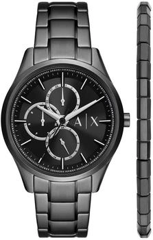 Armani Exchange Multifunction Uhr und Armband Set Schwarz Edelstahl (AX7154SET)