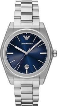 Emporio Armani Frederico Herrenuhr mit blauem Zifferblatt und Edelstahlarmband (AR11620)