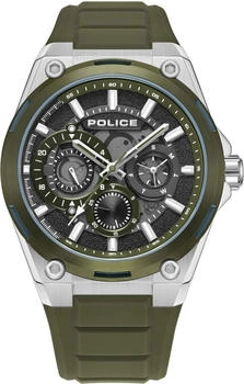 Police Salkantay Armbanduhr Silber/Oliv/Schwarz Edelstahl (PEWJQ2203242)