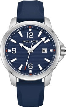 Police Mensor Herren Armbanduhr Analog Quartz Edelstahl Silber/Dunkelblau (PEWJN0020901)