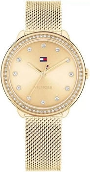 Tommy Hilfiger Demi Damen Quarzuhr mit goldfarbenem Edelstahl-Mesh-Armband 32 mm (1782699)