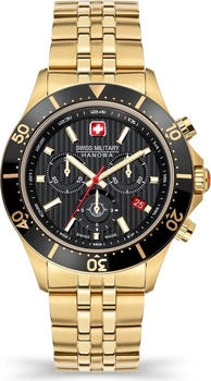 Swiss Military Hanowa Flagship X Chrono Gold/Schwarz 42mm Edelstahl Uhr (SMWGI2100710)