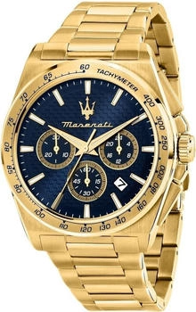 Maserati Velocita Chronograph Herrenuhr Goldfarben/Blau Edelstahl (R8873652002)