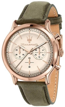 Maserati Epoca Chronograph 42 mm Herren Analog Quarz Lederarmband (R8871633007)