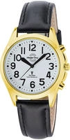 Master Time MTLA-10942-12L Sprechende Damen-Funkuhr Goldfarben/Schwarz