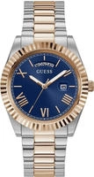 Guess Herren Uhr Armbanduhr CONNOISSEUR GW0265G12 Edelstahl bicolor - Blau