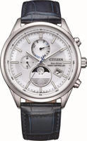 Citizen Funkuhr "Funkuhren Mondphase" Quarzuhr, Armbanduhr, Herrenuhr, Lederarmband,