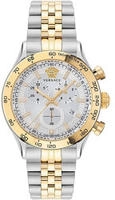 Versace Herren Uhr Armbanduhr Chronograph Edelstahl Hellenyium VE2U00422 - Silber