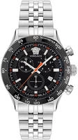 Versace Herren Uhr Armbanduhr Chronograph Edelstahl Hellenyium VE2U00322 - Silber