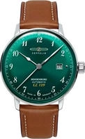 Zeppelin 8056-4 Herrenuhr Automatik Hindenburg LZ129 Braun/Gr&uuml;n