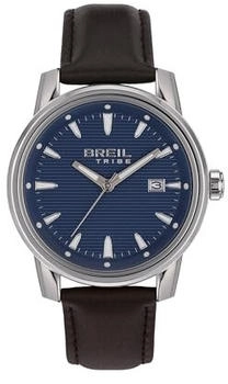 Breil Caliber EW0689 Men's Watch - Blue Dial, Brown Leather Strap