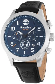 Timberland Ashmont TDWGF0009702 Men's 46mm Blue Dial Chronograph Watch - Black Leather Strap