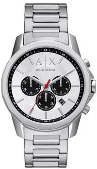Armani Exchange AX1742 Men's Chronograph Watch - Silver Stainless Steel Bracelet, Silver Dial