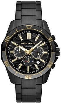 Armani Exchange AX1963 Men's Chronograph Watch - Black Stainless Steel Bracelet, Black Dial