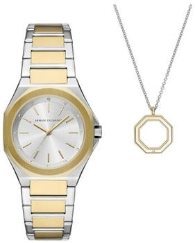 Armani Exchange AX7161SET Women's Two-Tone Stainless Steel Watch & Necklace Gift Set