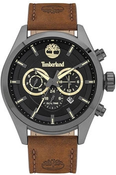Timberland Ashmont TBL16062JYU02 Men's 46mm Black Dial Quartz Watch - Brown Leather Strap