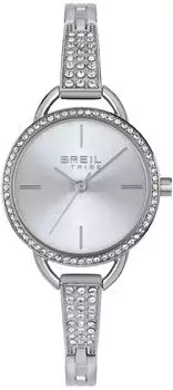 Breil Caroline EW0558 Women's Quartz Watch - 29mm Pink Sunray Dial with Crystal-Set Bezel, Stainless Steel Bracelet