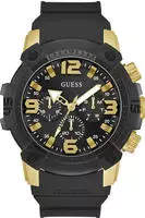Guess Armbanduhr Herren Linebacker Multifunktion Bicolor Schwarz Gold GW0911G3...