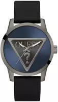 Guess Herren Uhr Armbanduhr BADGE GW0781G5 Leder - Blau