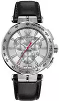 Versace Aion Chronograph Herrenarmbanduhr Schwarz Silber - Silber