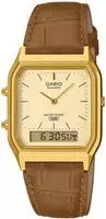 CASIO VINTAGE Chronograph Quarzuhr, Armbanduhr, Damenuhr, Herrenuhr, Lederarmband,