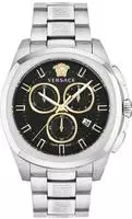 Versace VE7CA0723 New Chrono Geo schwarz silber Edelstahl Herren Uhr NEU - Silber