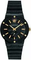 Versace VEVI00620 Greca Logo schwarz Edelstahl Armband Uhr Herren NEU - Schwarz