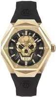 Philipp Plein PWADA0224 $KULL SPIKES LADY gold schwarz Silikon Damen Uhr NEU - Gold