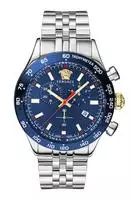 Versace Herren Uhr Armbanduhr Chronograph Edelstahl Hellenyium VE2U01024 - Blau