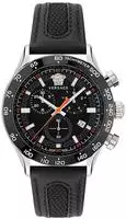 Versace Herren Uhr Armbanduhr Chronograph Edelstahl Hellenyium VE2U00122 Leder -
