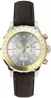 Versace Herren Uhr Armbanduhr Chronograph Signature VEV601323 Leder - Silber