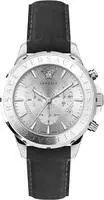 Versace Herren Uhr Armbanduhr Chronograph Signature VEV601223 Leder - Silber