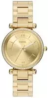Quarzuhr FOSSIL "Carlie", gold (gelbgoldfarben), Armbanduhren, Damen, Quarzuhr,