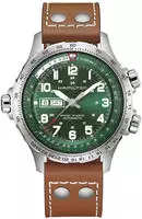 Hamilton H77735560 Herren-Automatikuhr X-Wind Auto Day-Date Braun/Gr&uuml;n
