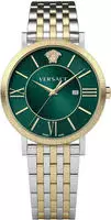 Versace VENCA0224 V-Eternal Gent gr&uuml;n silber gold Edelstahl Herren Uhr NEU -...