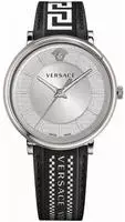 Versace VE5A01021 V-Circle Greca Edition silber schwarz weiss Herren Uhr NEU -...