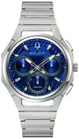 Bulova 96A339 Herren-Armbanduhr Chronograph Curv Stahl/Blau
