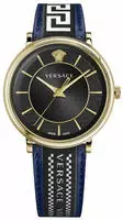 Versace Herren Uhr Armbanduhr V-Circle VE5A01521 Leder - Gold