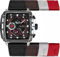 Police Herrenuhr Silikon Textil verschiedenfarbig Armbanduhr UPOC00770X0S -...