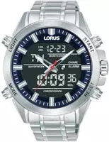 LORUS Digitaluhr Quarzuhr, Armbanduhr, Herrenuhr, Edelstahlarmband, digital, analog