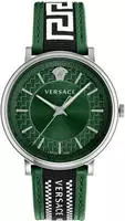 Versace Herren Uhr Armbanduhr V-Circle VE5A01221 Leder - Gr&uuml;n