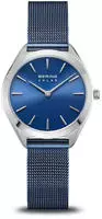 BERING Damen Solar-Quarz Uhr | Armbanduhr 35 mm silbernes Edelstahlgeh&auml;use und