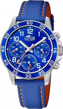 Lotus Junior Collection Kinderuhr analog, blaues Lederarmband, 5 ATM (18581/6)