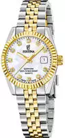 Festina Quarzuhr "Classic Steel" Armbanduhr, Damenuhr, Swiss Made, Edelstahlarmband,