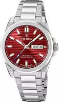 Festina F20073/6 Herren-Armbanduhr Stahl/Rot mit Saphirglas