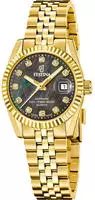 Festina F20089/3 Damenuhr Quarz Goldfarben/Perlmutt Schwarz 10 bar