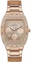 Guess GW0104L3 Damen-Armbanduhr, Edelstahl-Geh&auml;use, Metall-Armband - Rosa