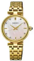Seiko HGH008P1, Seiko Quartz HGH008P1 Damenarmbanduhr Wei&szlig; female, Geh&auml;use aus